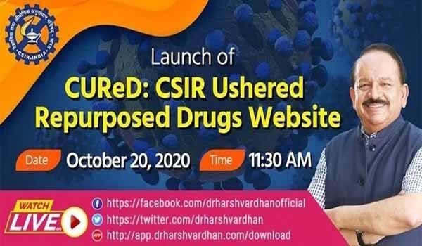 Health Minister launched CUReD website on Repurposed Drugs for Covid-19